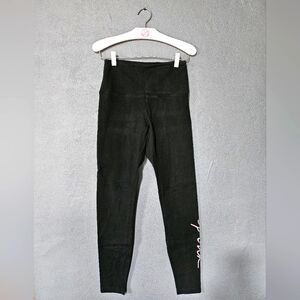 Victoria's Secret PINK Black w/ Pink Writing Leggings.